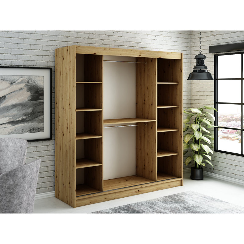 Lianne Manufactured Wood Wardrobe, 200cm H x 200cm W x 62cm D