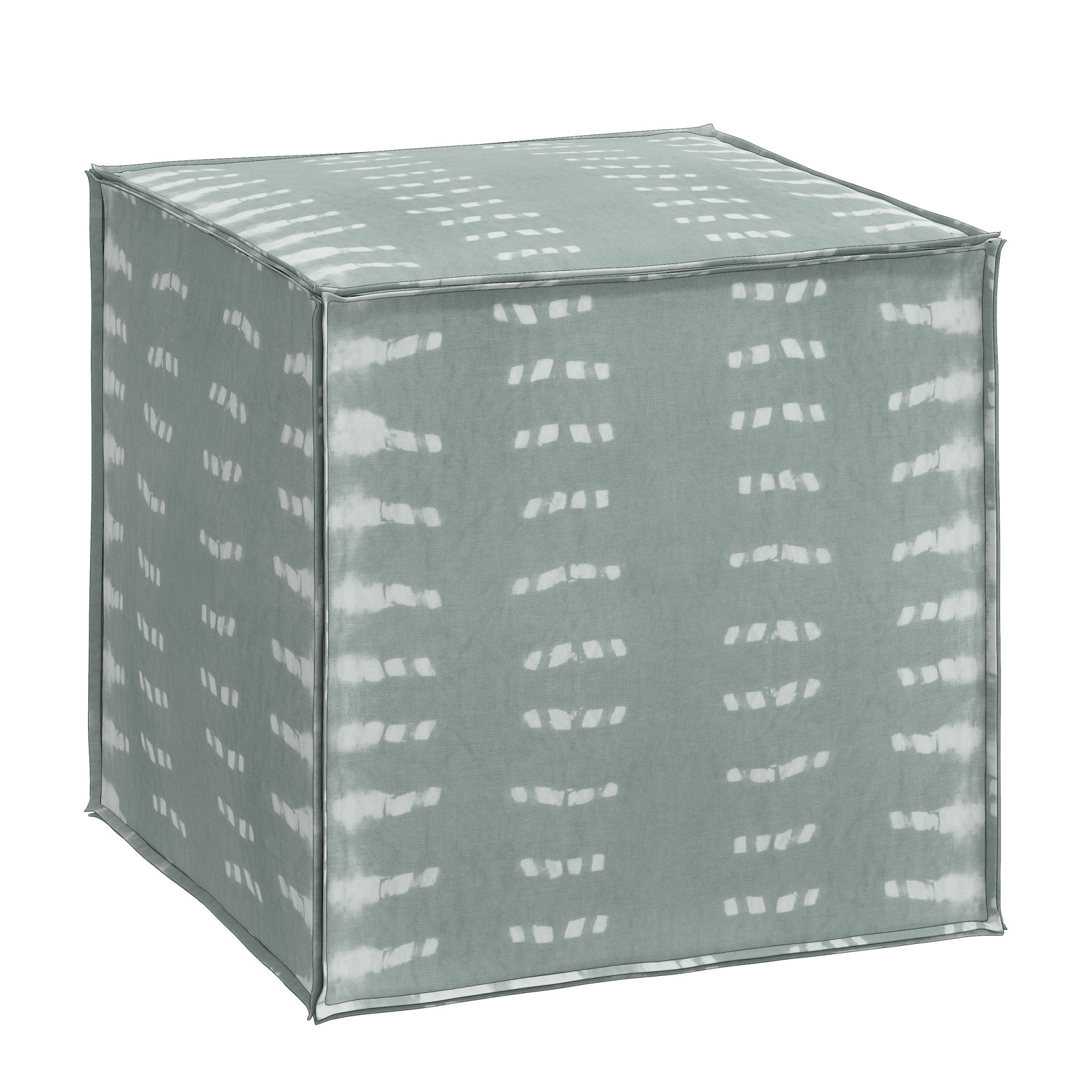 Esmerelda Upholstered Ottoman, Dotted Stripe Mist