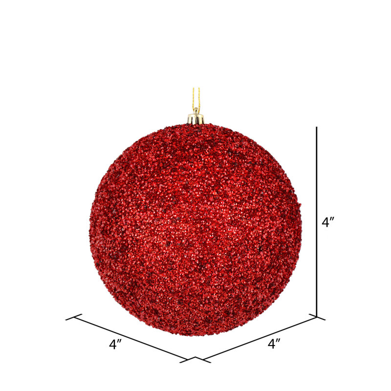 Ornement boule perlé, Rouge