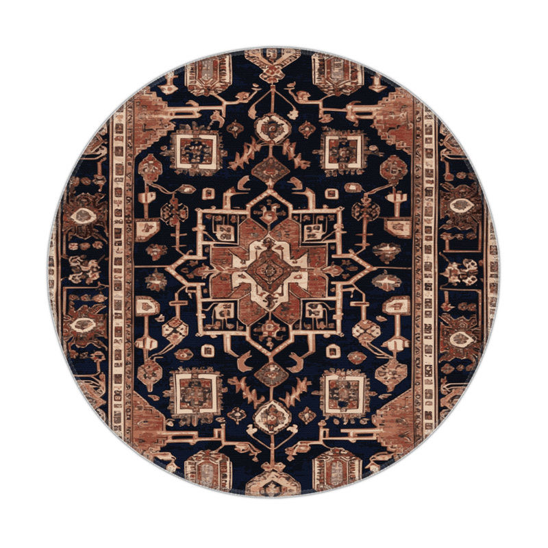 Persian Brown Indoor and Outdoor Area Rug, Rectangle 5' x 7'