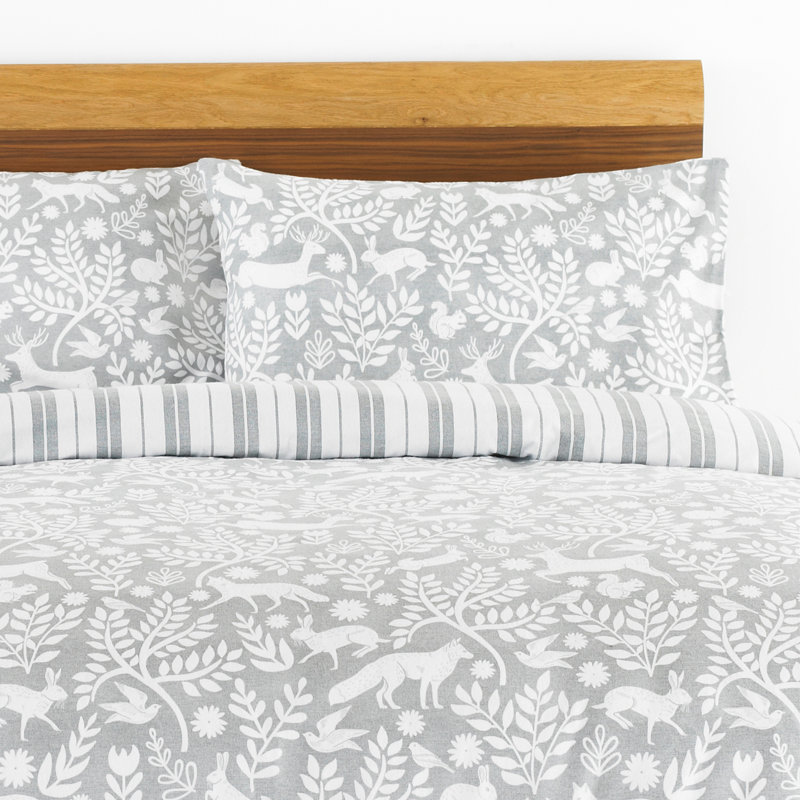 No Pattern Duvet Cover Set with Pillowcases Included, Super King - 2 Standard Pillowcases, Grey