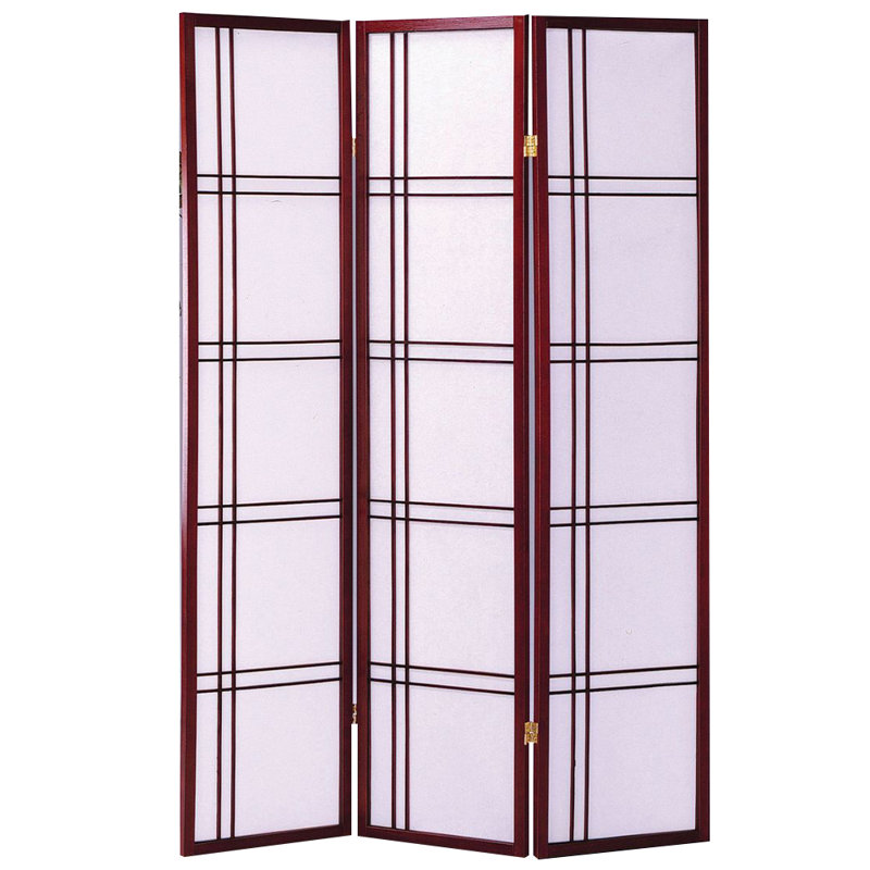 70.5" Tall Double Cross Shoji Panel Room Divider, Black, 4, 5 ft