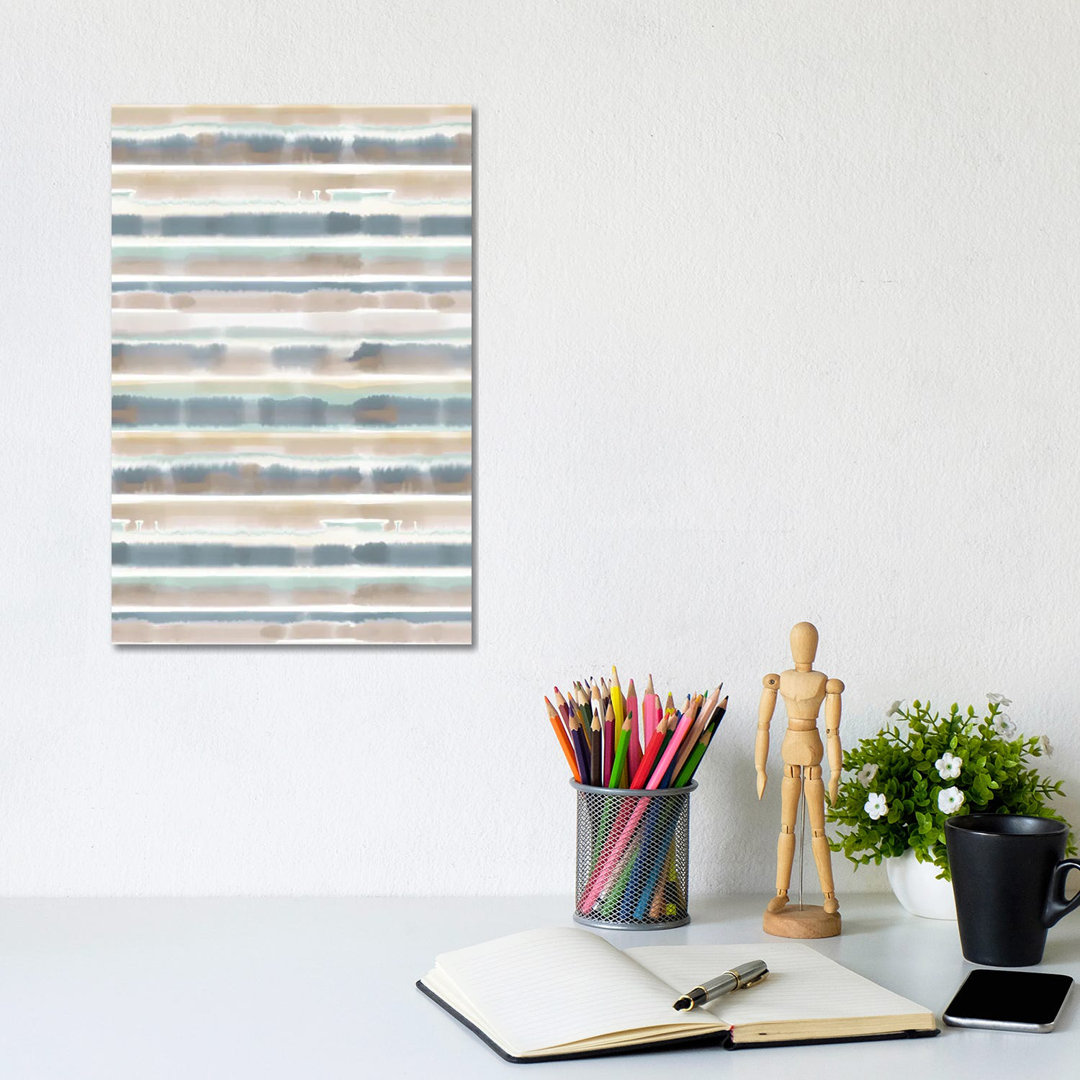 Watercolor Stripe Earthy by Jacqueline Maldonado - Print on Canvas