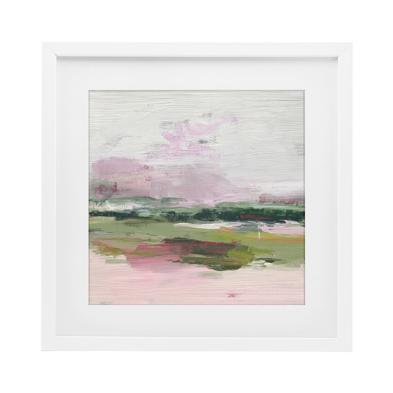 «Hills In Bloom», reproduction sous verre encadrée par Svetlana Aleynikova, Cadre blanc côtier, H 16 po x l 16 po