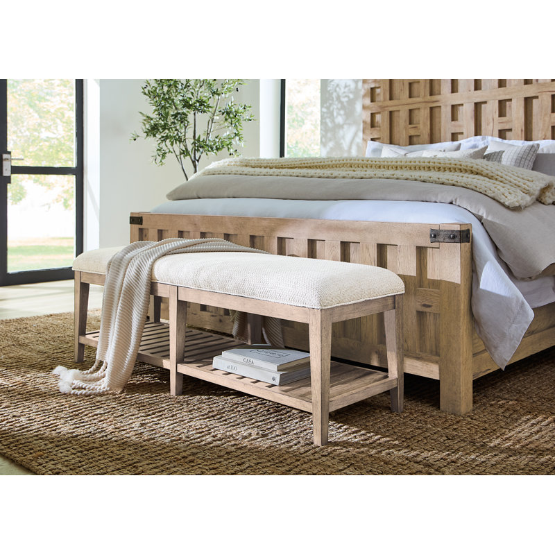Vineyard Row Upholstered Storage Bench