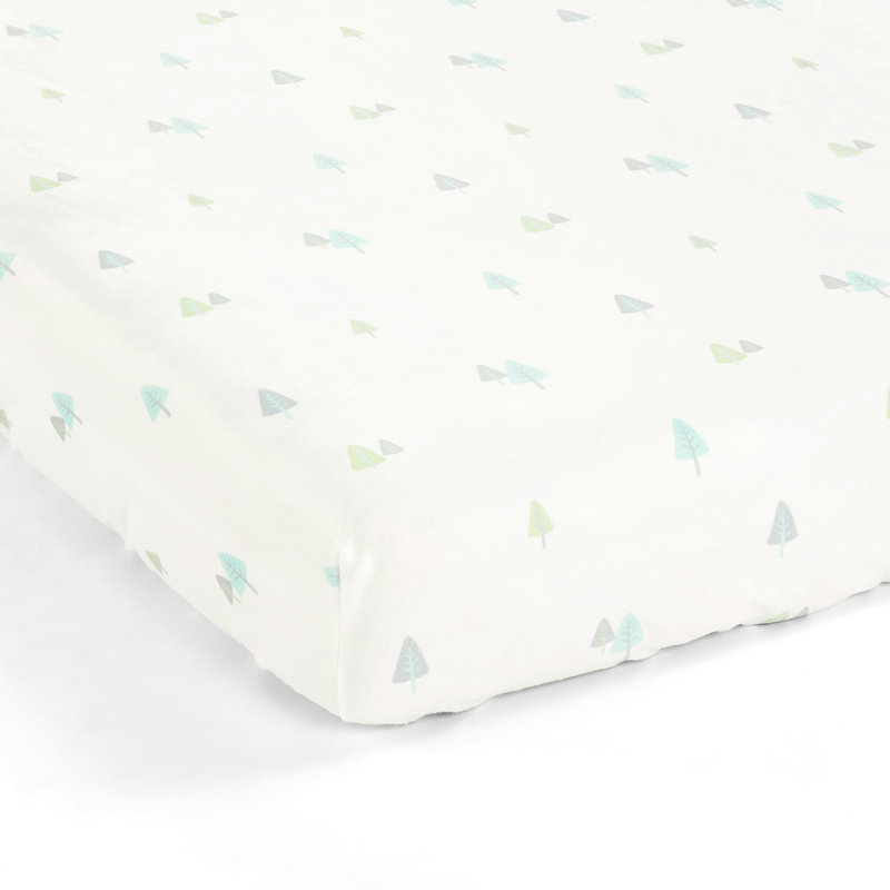 Greenguard Gold Certified Landscape & Nature Floral Polyester - Piece Standard Crib Fitted Sheet