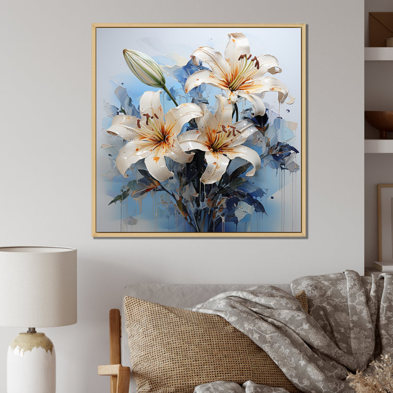 Radiant Serenade Lily Petals II, Cadre naturel flottant, 16" H x 16" W