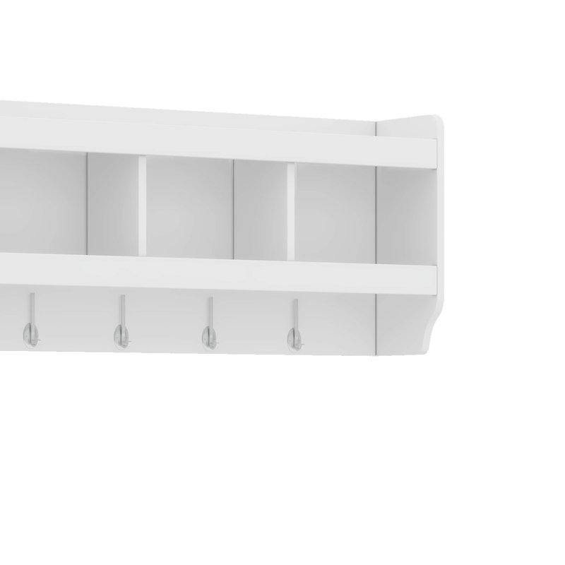 Hall Tree With Bench, Entryway Bench With Wall Mounted Coat Rack, White