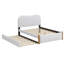 Lit plateforme tapissier avec pieds de soutien en bois et lit gigogne-649521523