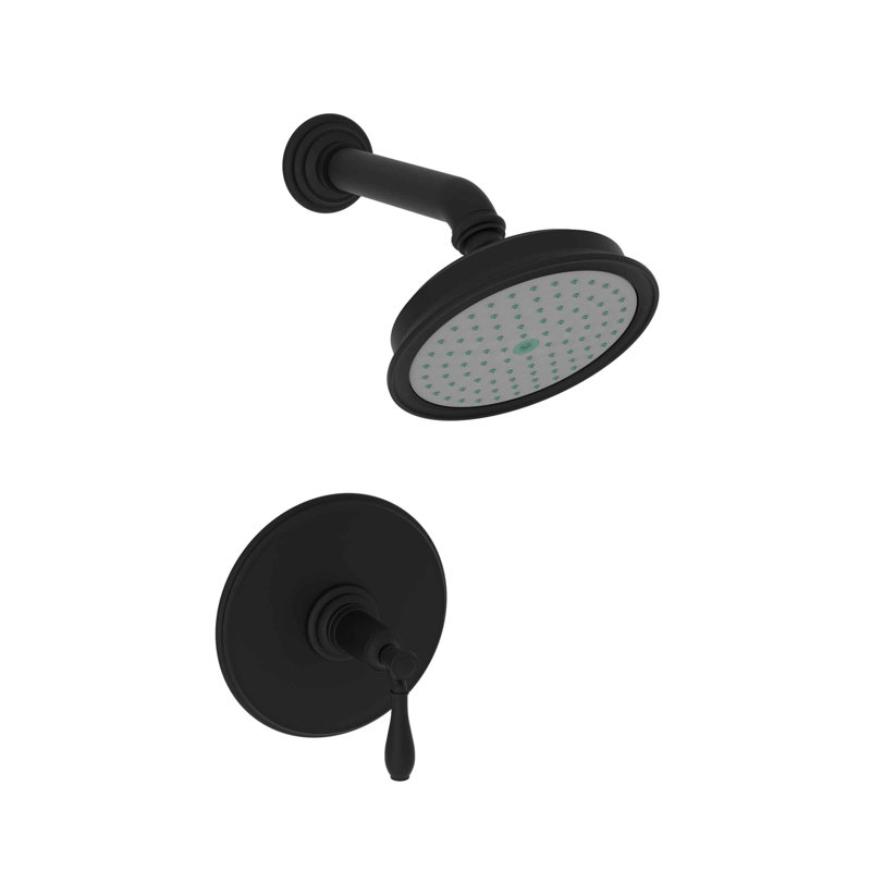 Ithaca Balanced Pressure Shower Trim Set with Shower Head, Gloss Black