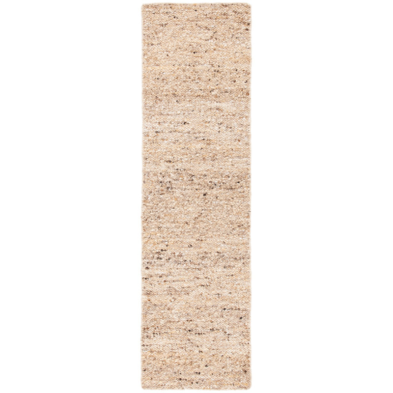 Sisco Hand Woven Wool/Cotton Abstract Rug in Beige, Rectangle 2' x 5'