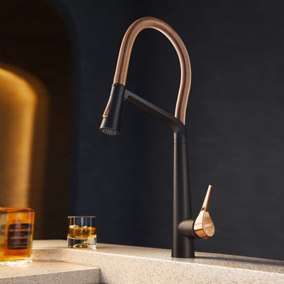 HIGOLD Reddot Award Pull Down Kitchen Faucet with Magnetic Sprayer, Spring Neck