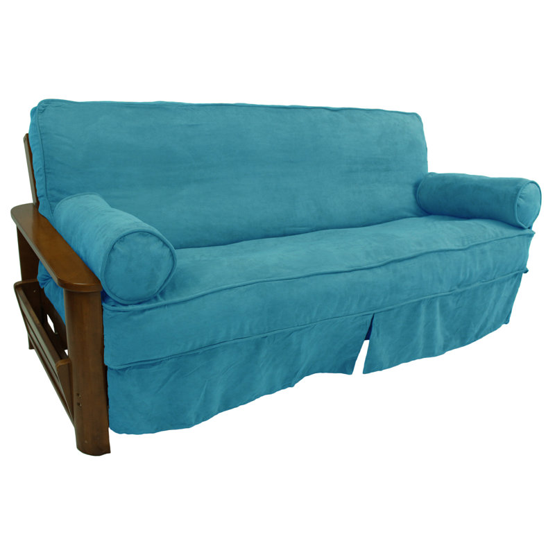 Housse pour futon à coussins carrés/rectangulaires, Bleu aqua