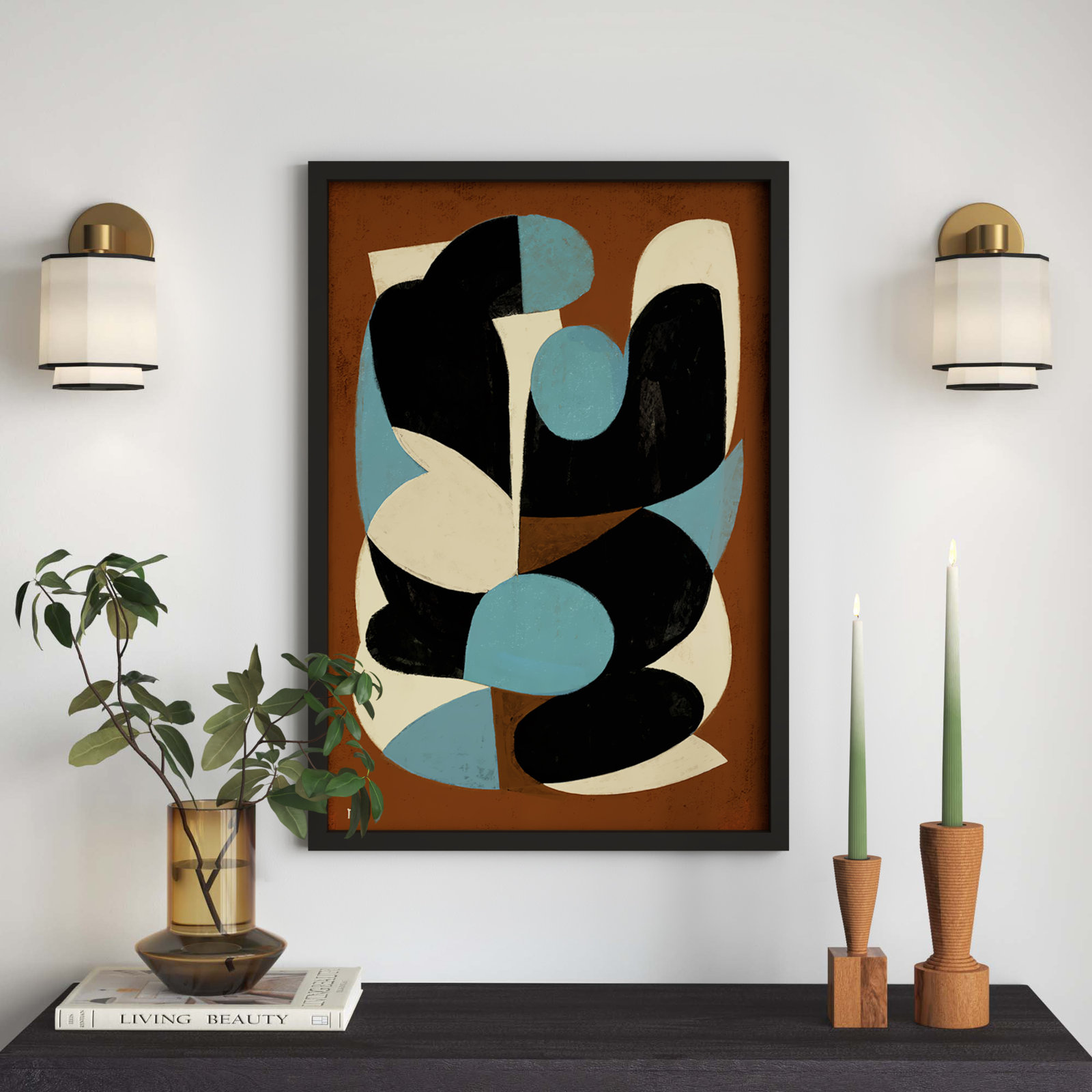 So What Painting, Black Framed, 38" H x 26.5" W x 1.25" D