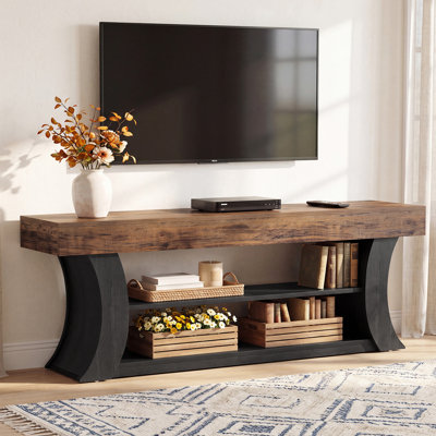 Meuble télé pour téléviseur de 80 po ou moins, centre de divertissement avec rangement