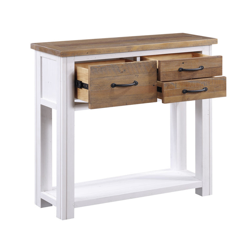 Aneyah Solid Wood Console Table, White