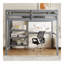 Lit mezzanine simple en bois avec tablettes, bureau et tableau d'écriture - Gris-323607801