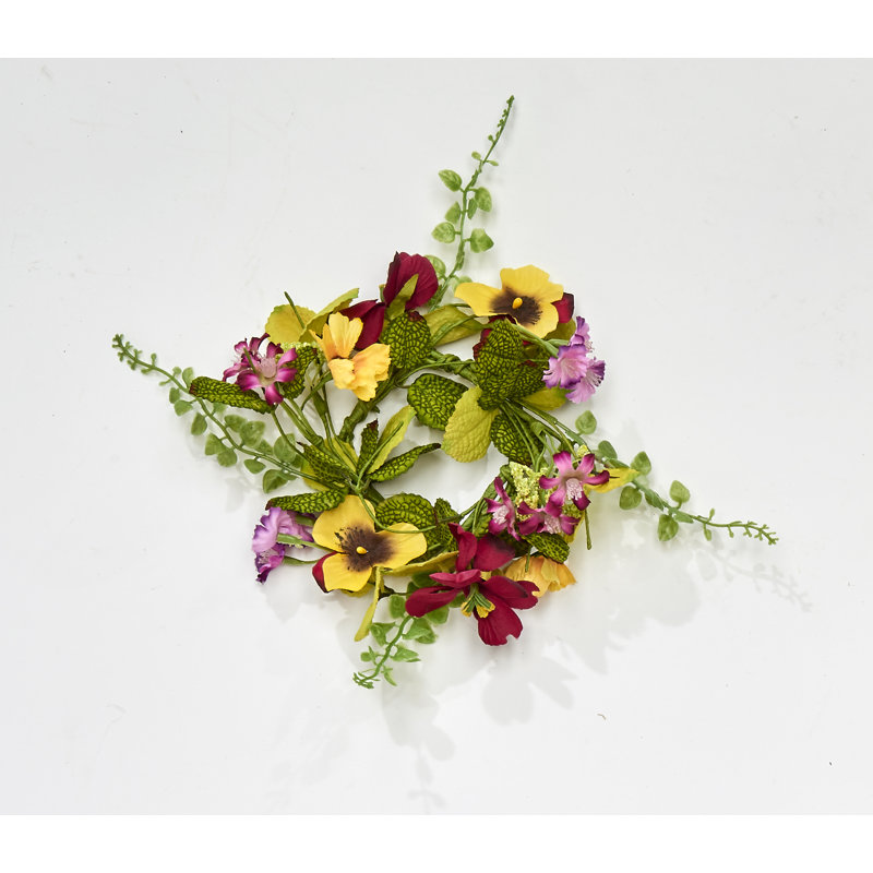 Anneau de bougie Pansy, H 3,25 po x l 3,25 po x P 2 po, Jaune