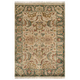 Hand-Knotted High-Quality Green and Green Area Rug