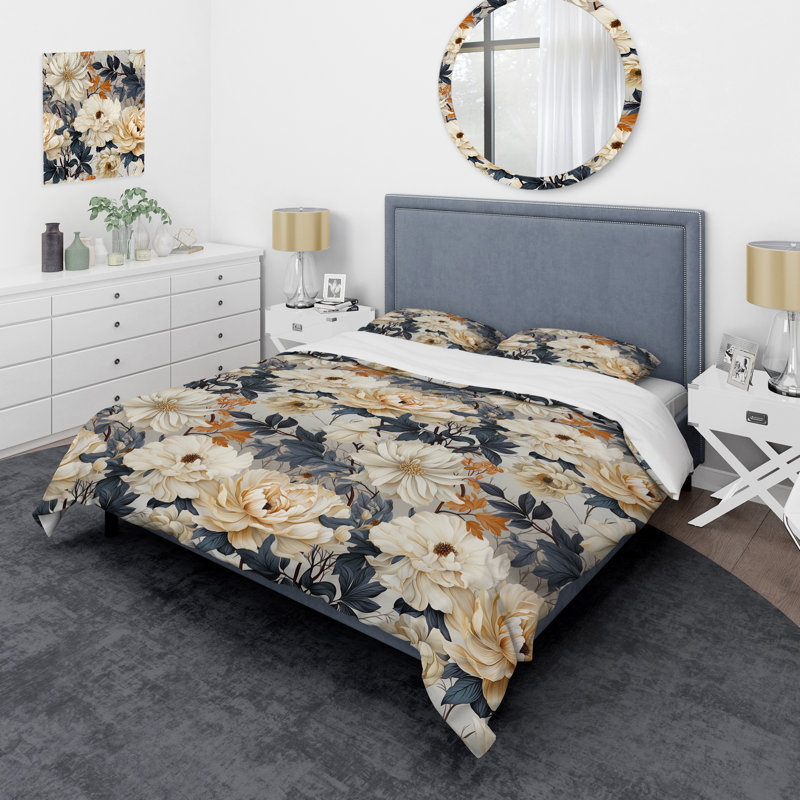 Ensemble de housse de couette Ethereal Blooms, Housse de couette pour très grand lit et 2 très