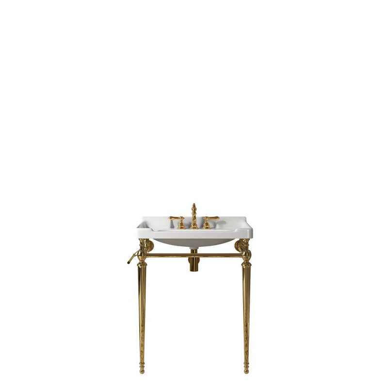Elegant Ceramic Bathroom Console, Gold