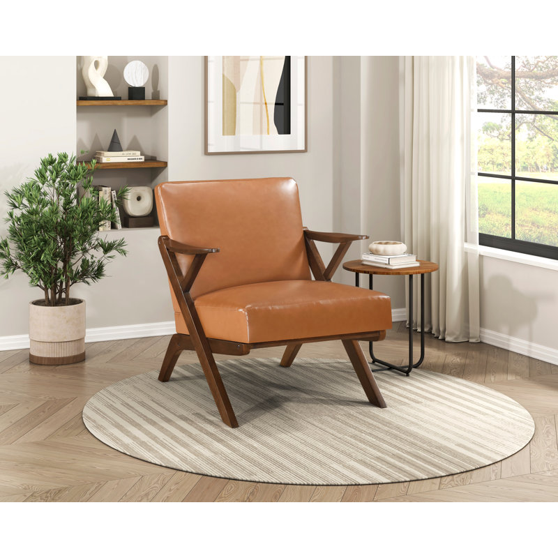 Fauteuil d'appoint en similicuir, Brun, Marron foncé