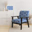 Fauteuil d'appoint rembourré à motif géométrique bleu et blanc