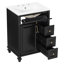 Meuble-lavabo de salle de bain avec lavabo, meuble-lavabo autoportant de 24 pouces avec tiroir rabattable, 3 tiroirs et armoire de rangement-124573661-124573660