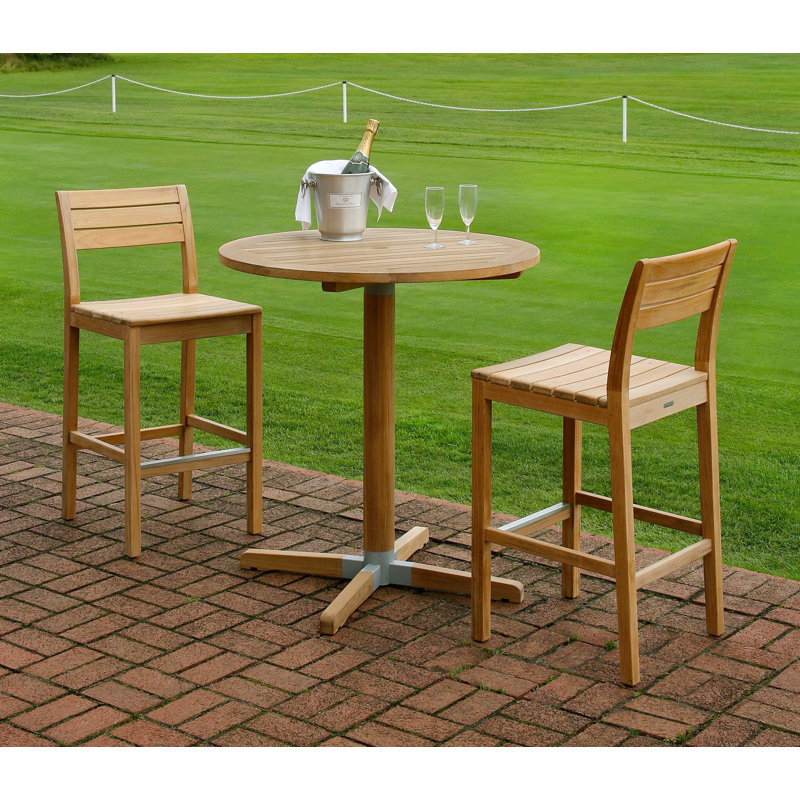 Bermuda Outdoor Round Teak Bar Table, 39" H x 35" W x 35" D