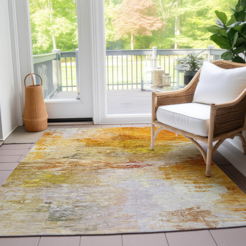 Tapis intérieur / extérieur Khloei, Rectangle de 10 pi x 14 pi