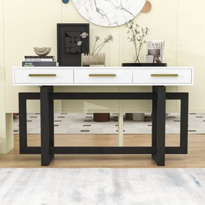 Console en bois avec tiroirs de rangement
