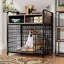 Small Dog Crate Furniture With Drawers Storage, Puppy Dog Kennel Indoor With Double Doors, Heavy Duty Wooden Dog Cage Table, Sturdy Metal-1251806668-1251806670