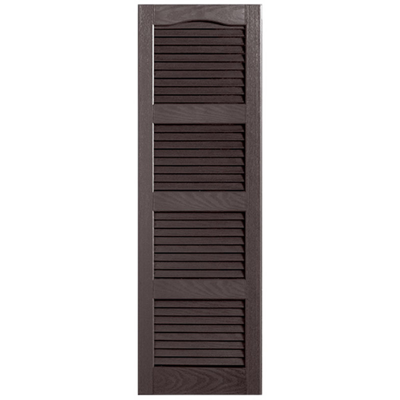 Paire de volets à persiennes cathédrale style quadruple ouverts, 12 po, 76 po, Chocolat