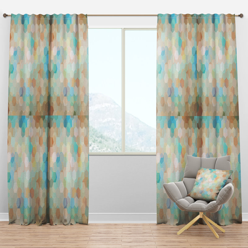 Panneau de rideau simple semi-diaphane avec passe-tringle Honeycomb, l 52" x L 84"