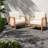Patio Lounge Chairs Set Of 2, Acacia Wood Modern Style For Patio