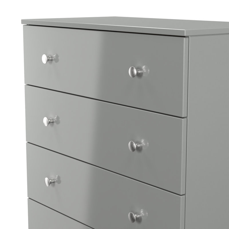 Borth 74cm W 5 - Drawer Chest of Drawers, Grey