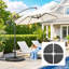 Parasol et accessoires de plein air Hdpe Parasol noir, 15,4 po, avec rangement avec 4 pièces