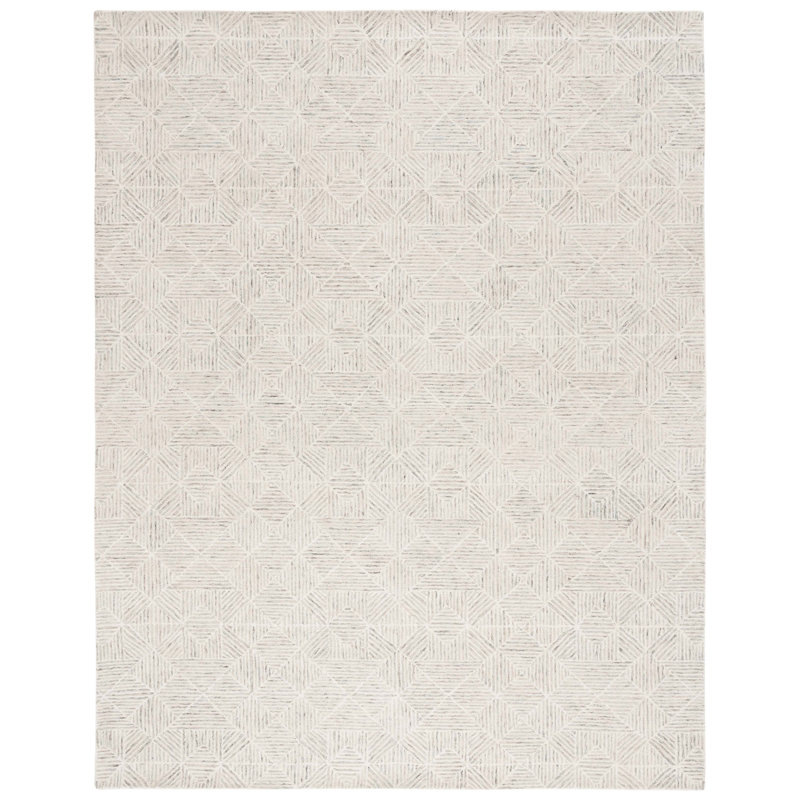 Geometric Wool Hand Tufted Area Rug, Rectangle 244 x 305 cm