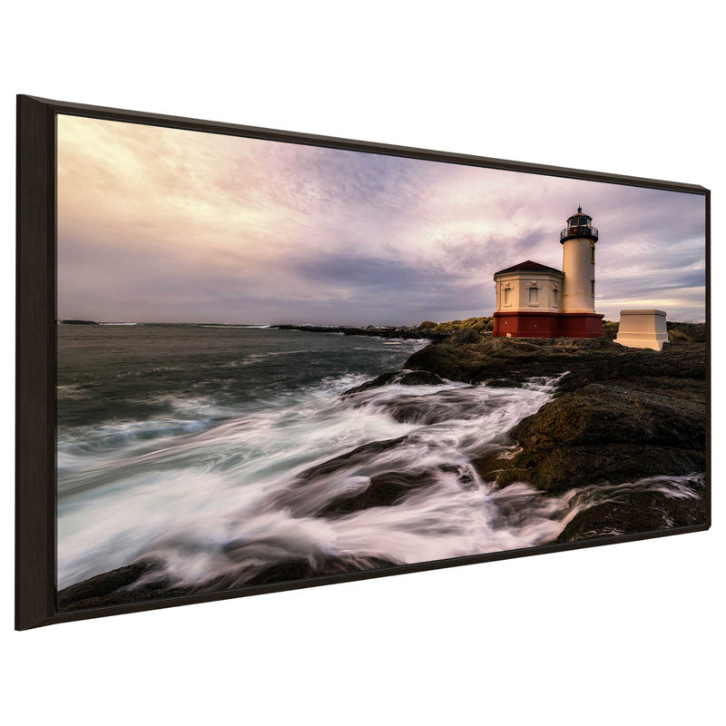 Close To The Falls by Andy Amos - Print on Canvas, 21.5" H x 33.5" W x 2" D, Espresso Floater Frame
