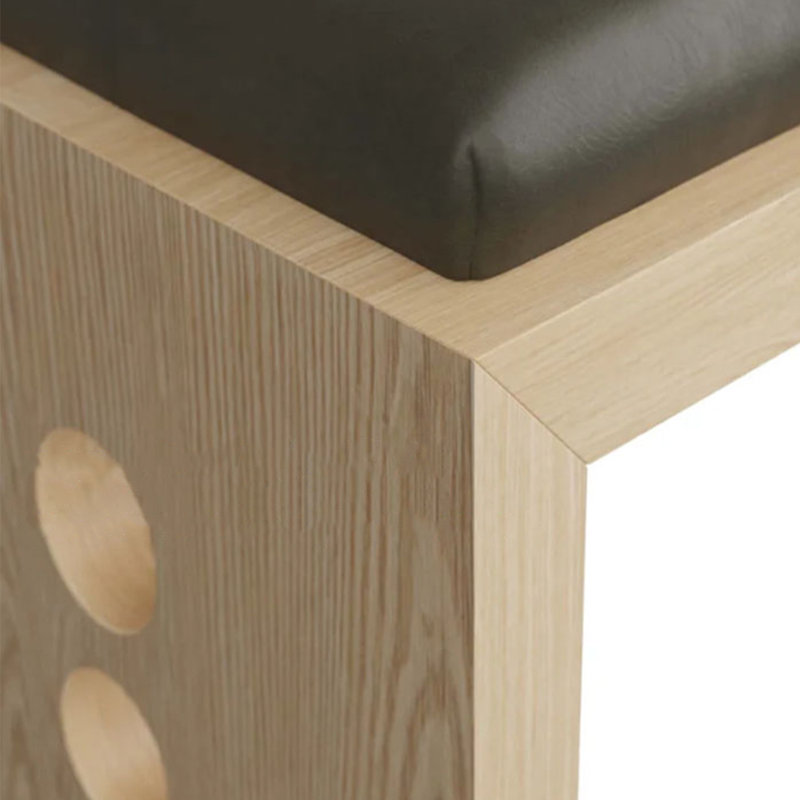 Banc avec tabouret à langer, H 17,72 po x l 47,24 po x P 17,72 po