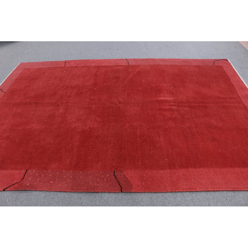 Tapis turc tissé à la main en rouge parfait pour rehausser l'ambiance de votre salon ou de votre salle à manger