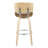 Lombardi 30" Mid-Century Modern Fixed-Height Barstool With Swivel In Natural Wood And Cream Faux Leather With Round Chrome Metal Footrest By Lumisource - Set Of 2-1663045105-1663045111