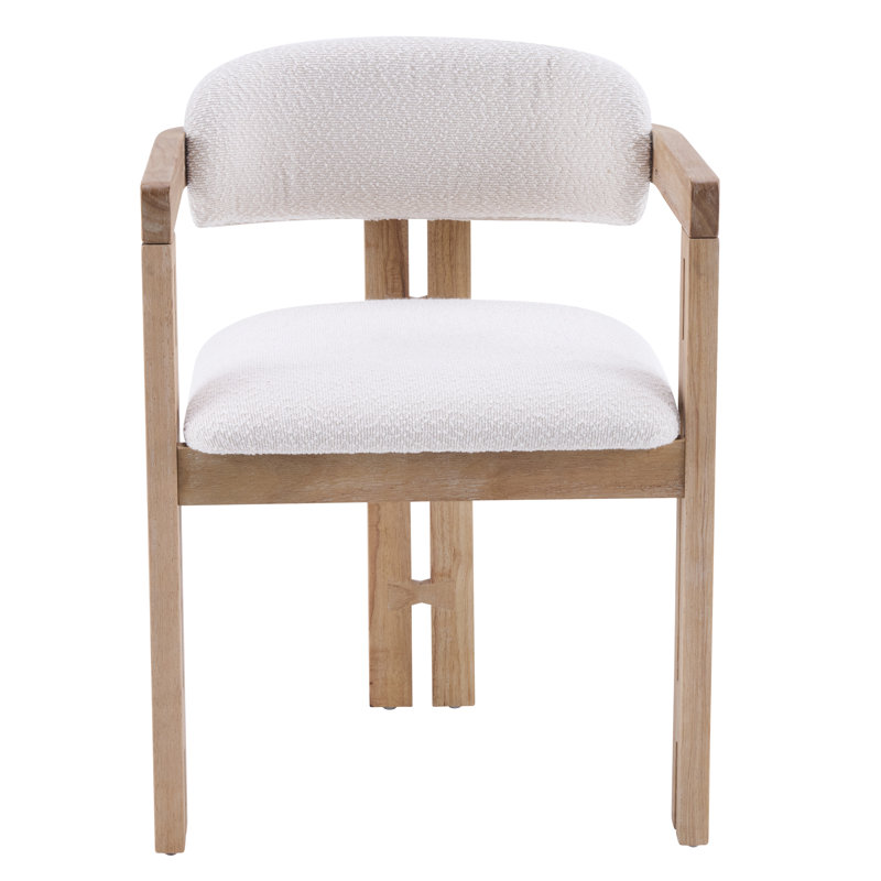 Chaise en bois massif Chatwin avec siège rembourré (table non incluse), 4, Naturel