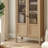 Simple solid wood arched display cabinet