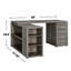 Bureau en L avec tiroirs et tablettes