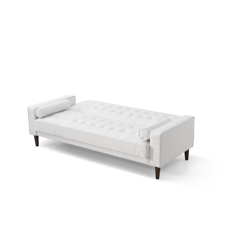 Woodmere 81" Sofa, White Faux Leather