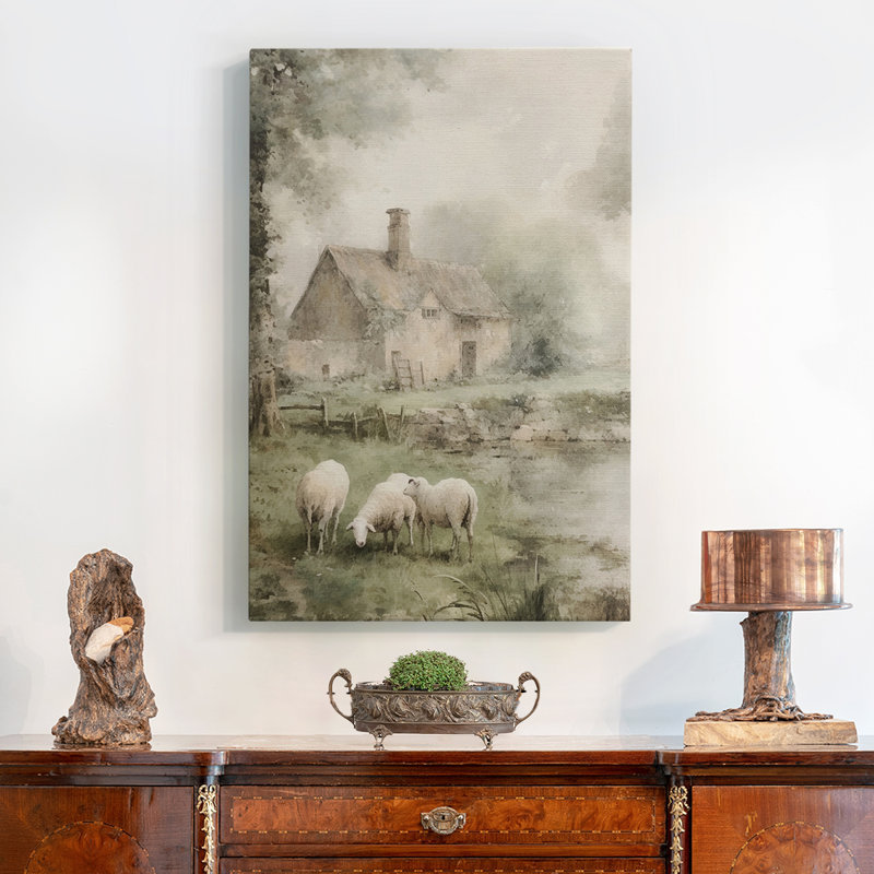 Framed On Canvas Print, 49" H x 33" W