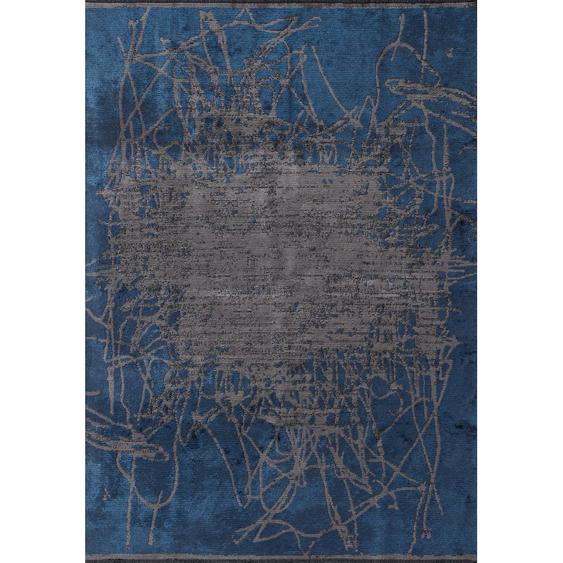 Dekevious Abstract Hand Loom Indoor / Outdoor Area Rug, Rectangle 6'7" x 9'10"