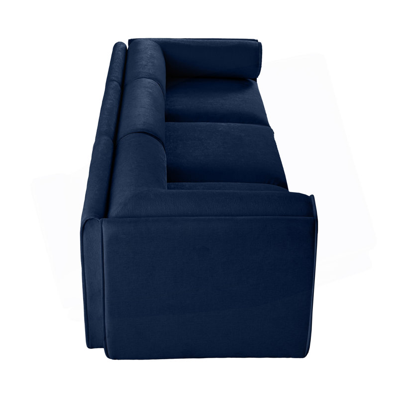 Canapé modulaire modulaire avec rangement, dossier cylindrique et accoudoirs, siège profond, confortable et durable pour le salon, canapé 4 places, bleu