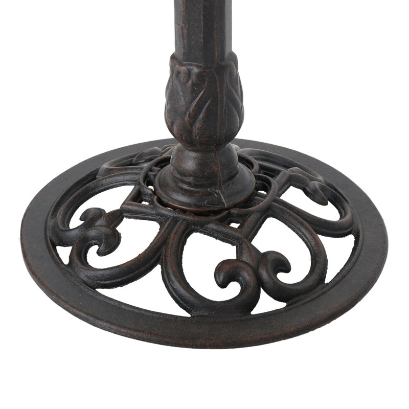 Bronze Aluminum and Iron Outdoor Bird Bath with Bird Detail